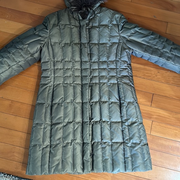 1 Madison Olive green down puffer jacket long warm winter outerwear - Picture 4 of 16